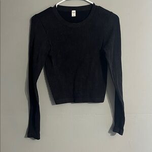 Arizona Jean Company Black Ribbed Long Sleeve Top